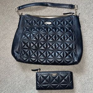 SOLD Kate spade quilted purse and wallet set
